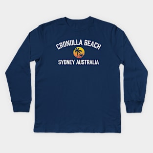 Cronulla Beach Sydney Australia NSW Sunset Palm Kids Long Sleeve T-Shirt